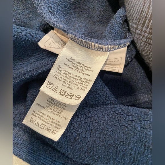 Eddie Bauer Size M Sweater Fleece Full Zip Hooded Quilted Mock Neck Jacket - Picture 11 of 13